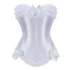 Sexy satijnen kant overlay corset bustier overbust burlesque corselet top bodyshaper lingerie showgirl feest kostuum plus maat 220615