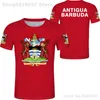 Antigua ve Barbuda T Shirt Ücretsiz Özel Yapım İsim Numarası Kırmızı Gri Beyaz Antik Giyim Tees Atg Country T-Shirt Nation Ag Tops 220702