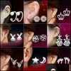 Stud Earrings Jewelry 925 Sterling Sier Splicing Cute Animal For Women Casual Style Girl Earings Personality Drop Delivery 2021 Mrel7