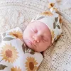 Baby Printed Sleeping Bags Newborn Sage Swaddle With Matching Hat lion elephant rainbow flower print Sleep Cocoon Sacks Toddler Infant Photography Prop D033