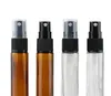 Bouteilles de pulvérisation en verre écologiques, vente en gros, 3ML, 5ML, 10ML, flacon de parfum transparent ambre avec pulvérisateur à pompe à brume Fine, vente en gros