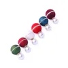 Цвета -шпильки сладкий акриловый жемчужный шарик с двумя боковыми серьгами оптовые модные пирсинг Brincosstud Kirs22