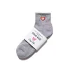 Men's and women's pure cotton socks love embroidery human made middle and high tube sports stocking