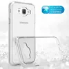 För Samsung Galaxy J7 2015 J700 J700F Transparent TPU/PC -fodral Skrapbeständig beläggningschocktäckt täcke Luftkudde telefonpåse