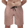 Men's Shorts Faux Metallic Board Rose Gold Textured Print Male Cute Beach Printing Oversize Swimming TrunksMen's