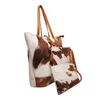 Bolsas de noite Conjuntos de bolsas de couro de vaca Moda Casual Bolsas de camurça com estampa de vaca Bolsas femininas Bolsa grande Bolsa feminina