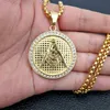 Pendanthalsband Hip Hop Gold Color Masonic Necklace Freemason 316L Rostfritt st￥l Freemasonry Sign Men CZ Accessories SenVellant Godl22