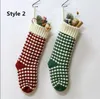 Bourgogne Sticked Christmas Stocking Presentväskor Knit Juldekorationer Xmas Stocking stora dekorativa strumpor FY2932