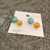 Hoop & Huggie Simple Dreamy Candy Color Glass Ball Korean Earrings For Women 2022 Fashion Trend Fresh Green Bubbles JewelryHoop Odet22