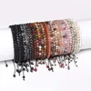 Beaded Strands 4mm Natural Agate Stone Braided Bracelet For Women Mini Beads Energy Pulsera Fashion Energy Meditation Yoga