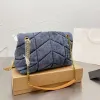 Tasarımcılar Kadınlar Yıkanmış Denim Çanta Loulou Kirpi Moda Klasik Kot Omuz Messenger Alışveriş Çantaları Lüks Tasarımcı Çanta Çanta Zincir CO