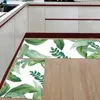カーペットノルディックグリーンの葉熱帯植物白いモダンキッチンラグホームバスルームリビングルームデコレーションフロアマットアンチスリップロングラグカーペット