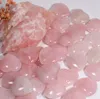 Ornements de pierre de cristal rose naturel sculpté 30 * 12mm Heart Chakra Reiki guérison de quartz de quartz de quartz-pierres pierres précieuses à la main