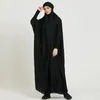 Roupas étnicas Ramadan One Piece Oração Abaya Dubai Cetim macio Vestido de hijab muçulmano Jilbab Kaftan Robe Long Khimar Islam Roupas Djellaba fem