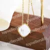 Designer vierbladige klaver luxe top sieraden accessoires klassieke mode hanger kettingen voor vrouwen elegante medaillet chokerketens 18k vergulde gouden meisjes geschenk cleef