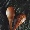 Cucchiaio di legno Caffè Tè Mescolare Cucchiaio Manico lungo Cereali Porridge Scoop Bambini Cucchiai da minestra in legno Stoviglie da cucina ecologiche BH7012 TYJ