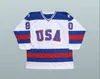 Mit 1980 Miracle On Ice Hockey Jerseys 15 Mark Wells 24 Rob McClanahan 28 John Harrington Hommes 100% Cousu Team USA Hockey Jersey