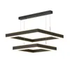 Moderne Simple En Aluminium LED Lustre Rectangulaire Pendentif Lampes Noir Nordic Lights Luminaire Pour Salon Restaurant Salle À Manger