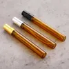 500pcs/lot 10ml Amber Cam Boş Atomizer Parfüm Şişesi Alüminyum kapalı doldurulabilir parfüm şişeleri