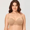 Women's Underwire Contour Multi Way Full Coverage Invisible Strapless Bra Plus Size Push Up Silicone Slightly Padded 220519