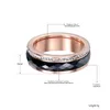 Wedding Rings Classic Titanium Steel Black Ceramics Jewelry Gold Color Cubic Zirconia Engagement Ring For Women R18013 Wynn22