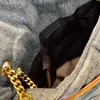 데님 블루 흑인 여성 복어 숄더 가방 체인 크로스 바디 폴드 양가죽 디자이너 핸드백 봉투 메신저 가방 플랩 클러치 지갑