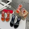 여성 디자이너 신발 테이퍼 스파이크 버드 나무 장식 정품 가죽 좁은 밴드 웨지 신발 최고 품질 12cm 하이힐 샌들을위한 경사 힐 샌들