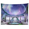 Purple Aurora Landscape Wall Rug Bomisian Things to Decorate the Room Rugs Decorations Living Mural J220804