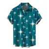 Casual shirts voor heren katoen t mannen heren bloemen Hawaiiaanse knop met korte mouwen naar beneden strand spandex Teemen's ELDD22