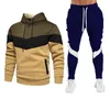 Men's Tracksuits Fall Winter Men's Hoodies Pullover 2 Piece Set Sports Pants Color Block Sportswear Suit Fashion Clothing Casual PantsMe