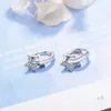 Pendentifs 925 Sterling Silver Simple Zircon Creux Étoile Pendentif Hoop Boucles D'oreilles Pour Les Femmes Bijoux Cadeaux De Fête