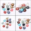 Arts And Crafts Natural Crystal Rose Quartz Stone Pendant Flowe Shape Necklace Chakra Healing Jewelry For Women Me Sports20 Sports2010 Dhsgx