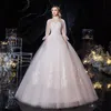 Other Wedding Dresses 2022 Chinese Style High Neck Three Quarter Dress Beautiful Lace Flower Plus Size Up Vestido De NoivaOther