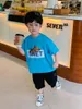 T-Shirts Çocuk Giyim Çocuğu Kısa Kollu Tişört Saf Pamuk 2022 Yaz Ortamı ve Büyük Çocuk Ayı Top Fashiont-Shirts