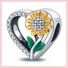 925 Gümüş Takılar Çiçek Sevimli Köpek Ejderha Sinek Boncukları Fit Pandora Bilezik Takı Diy Hediye