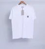 M￤ns T-skjortor Kvinnor Broderi Kort￤rmad Crewneck Cotton T-shirt med Pocket 14 f￤rger