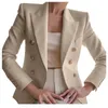 Chaquetas de mujer elegante trabajo de oficina de negocios mujer dama sólido botón traje chaqueta abrigo prendas de vestir Slim cuello pico otoño traje de mujer