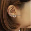 Ear Cuff örhängen smycken 2022 Super Shiny Zircon Sier Gold Hook Clip for Women Partihandel Present Ears Row Drop Delivery 2021 Fe8z0