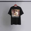 Fashion Designer Oil Paintting Cotton Short Sleeves T Shirt Mens T-shirt Casual Tee Tops Back Printing Shirt of Black White for Man