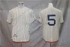 Film Vintage Baseball Jerseys porte cousu 5DiMaggio 7Mantle 10Rizzuto tout cousu respirant Sport vente maillot de haute qualité
