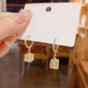 Dangle Earrings & Chandelier Korean Cubic Square AB Crystal For Women Temperament Simple Small Drop Earring WholesaleDangle