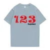 Surpemacy Trend Designer Brand Women T-Shirt Number 123 Hip Hop Men Tee Rock Female Male Short Sleeve Boy Girl Top Ins