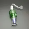 Glass pipe Oil Burner bong hookah Smoking Mini color contrast skull bone glass