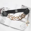 Belts European Fashion Metal Chain Link Waistband For Women Autumn Female Coat Shirt Dress Elastic Strech Strap Slim Corset Girdle