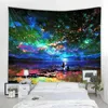 Couple Under The Starry Sky Family Dormitory Decoration Wall Carpet Psychedelic Colorful Starry Carpet Wall Hanging J220804