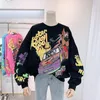 Kadın Hoodies Sweatshirts Karikatür Kadınlar Sonbahar Üstleri Komik Jumper Sweatshirt Kore Moda Tembellik tarzı kız Güvey