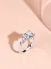 S925 Silver Charm Punk Band Ring med Sparkly Diamond in Platinum Color for Women Wedding Jewelry Gift Engemet PS78615735326