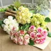 Dekoracyjne kwiaty wieńce Ładne 11 głów/bukiet róża sztuczna jedwabna bukiet biały różowy ślub dom domowy dekoracja fałszywa kwiaci