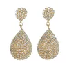 Clip-on & Screw Back StoneFans Clip On Rhinestone Crystals Teardrop Dangle Earrings Long Statement Chandelier Drop No Pierced For Women