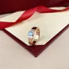 Dames Designer Ring Liefhebbers Ring Heren Fashion Sieraden enkele diamant wit zilveren roosgoed roestvrijstalen sieraden ontwerpen groothandel op verlovingsringen voor vrouwen
